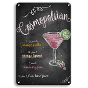 Affiches en métal de recettes de cocktails